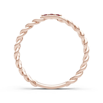 Dainty Chain Link 3-Stone Ring – Round