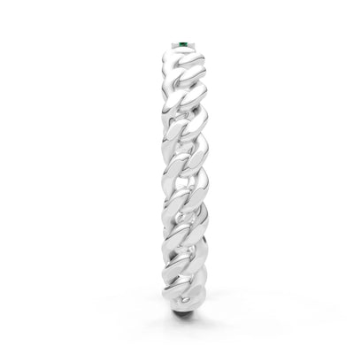 Dainty Chain Link 3-Stone Ring – Round