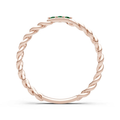 Dainty Chain Link 3-Stone Ring – Round