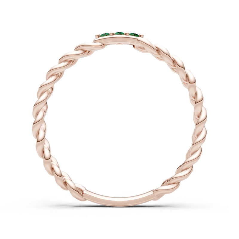 Dainty Chain Link 3-Stone Ring – Round