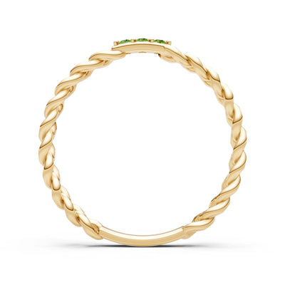 Dainty Chain Link 3-Stone Ring – Round