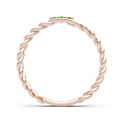 Dainty Chain Link 3-Stone Ring – Round