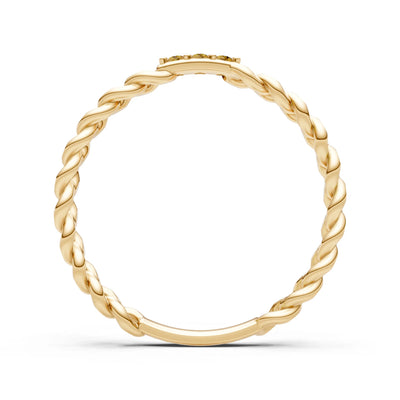 Dainty Chain Link 3-Stone Ring – Round