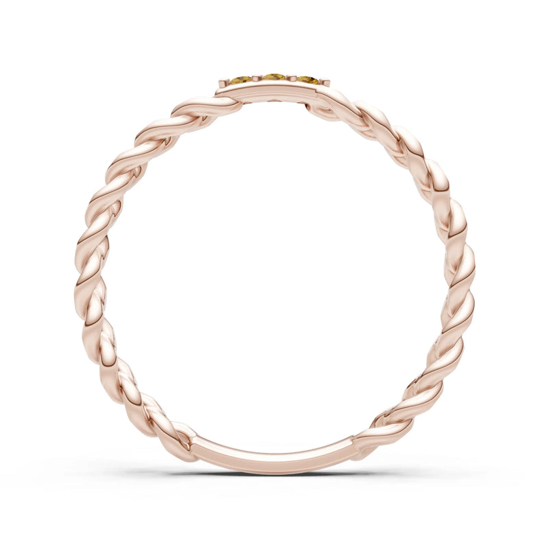 Dainty Chain Link 3-Stone Ring – Round