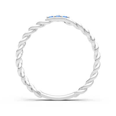 Dainty Chain Link 3-Stone Ring – Round