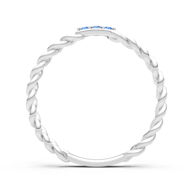 Dainty Chain Link 3-Stone Ring – Round