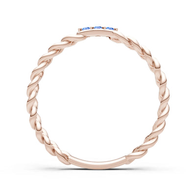 Dainty Chain Link 3-Stone Ring – Round