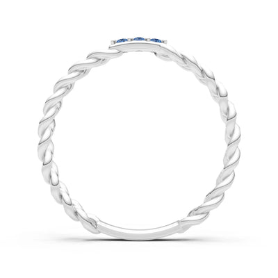 Dainty Chain Link 3-Stone Ring – Round