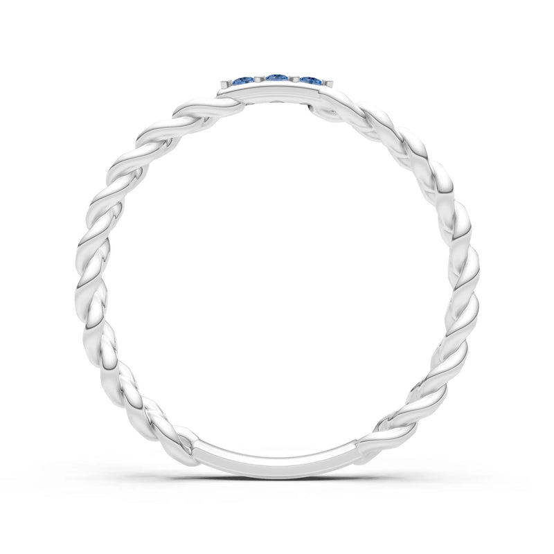 Dainty Chain Link 3-Stone Ring – Round