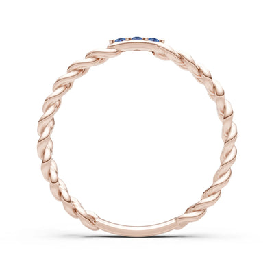 Dainty Chain Link 3-Stone Ring – Round