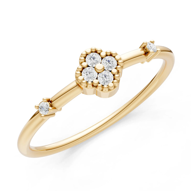 Dainty Gemstone Flower Cluster Ring – Round