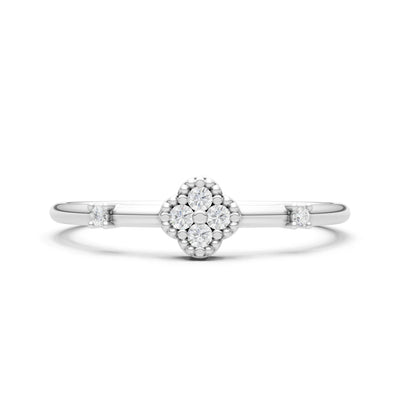 Dainty Gemstone Flower Cluster Ring – Round