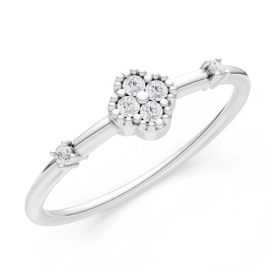 Dainty Gemstone Flower Cluster Ring – Round