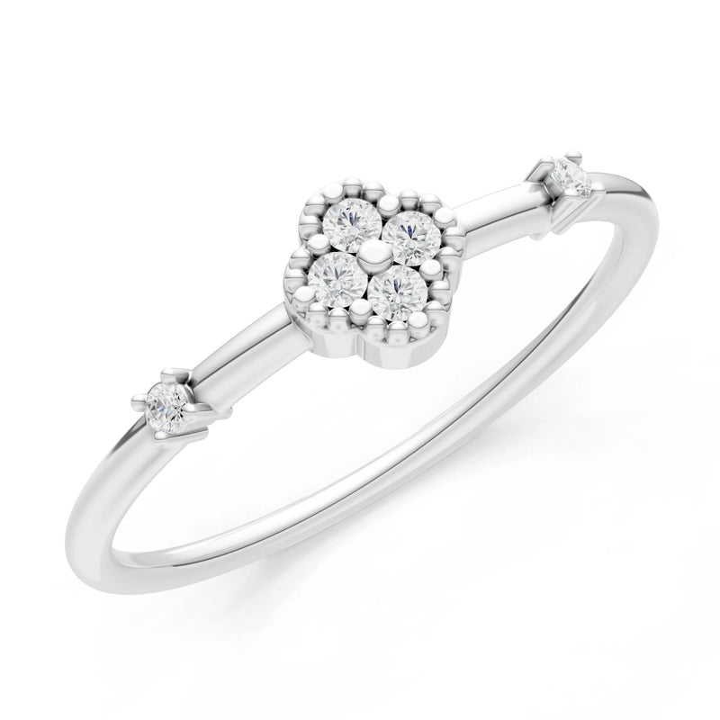 Dainty Gemstone Flower Cluster Ring – Round