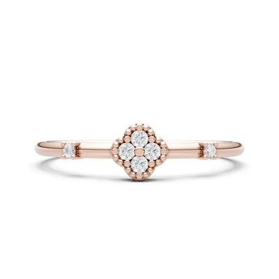 Dainty Gemstone Flower Cluster Ring – Round