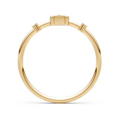 Citrine Dainty Gemstone Flower Cluster Ring – Round