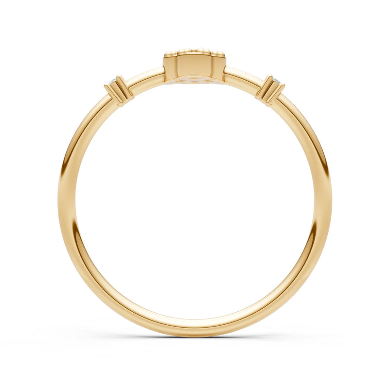 Citrine Dainty Gemstone Flower Cluster Ring – Round
