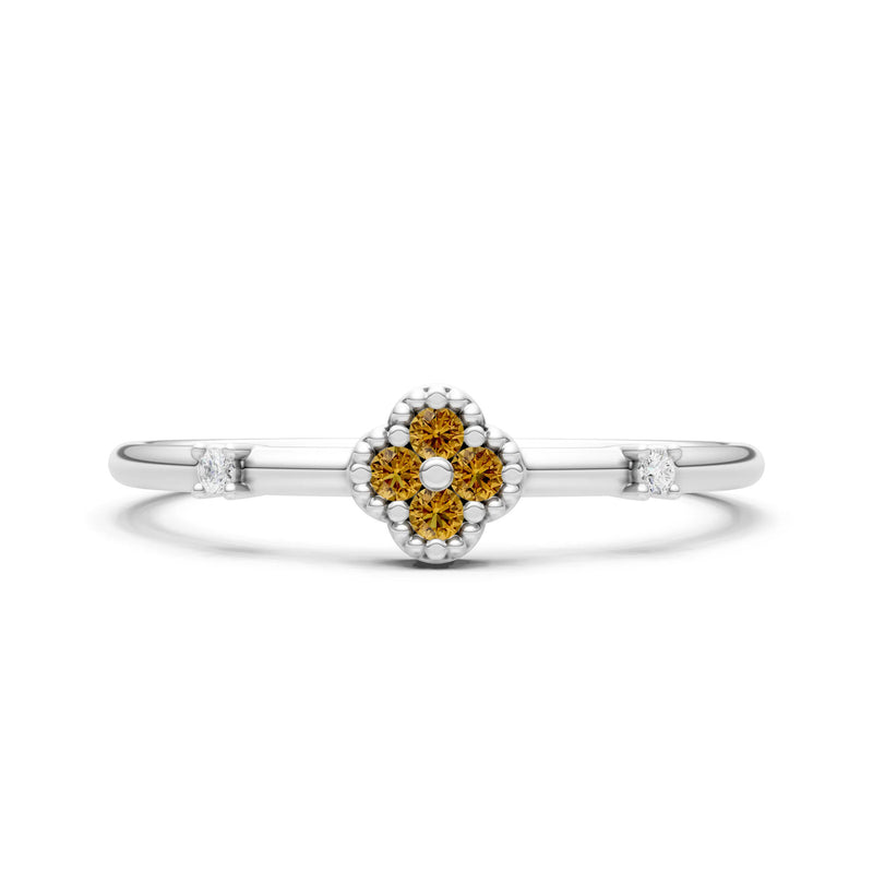 Dainty Gemstone Flower Cluster Ring – Round