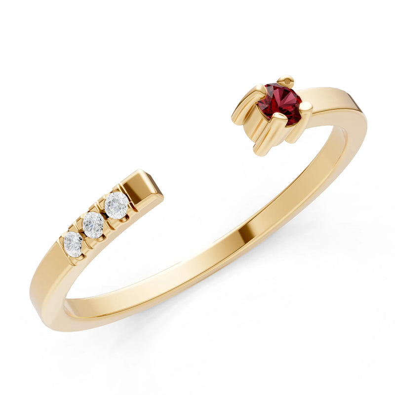 Garnet Dainty Open Band