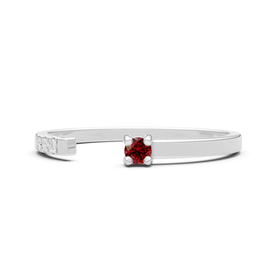 Garnet Dainty Open Band