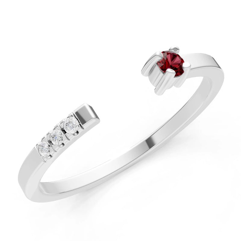 Garnet Dainty Open Band