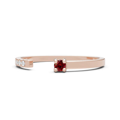 Garnet Dainty Open Band