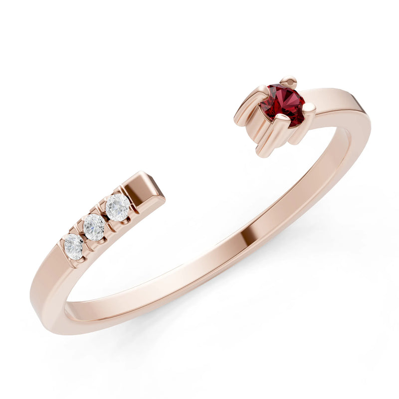 Garnet Dainty Open Band