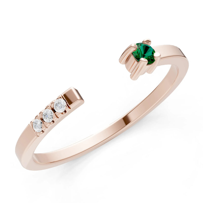 Emerald Dainty Open Band