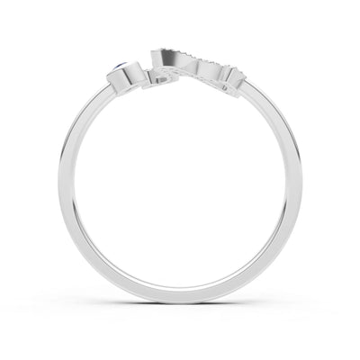 Dainty Initial Letter Birthstone Open Ring – A