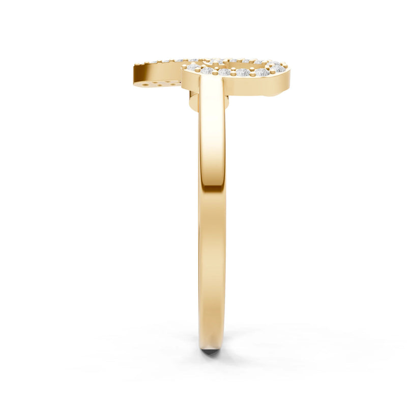 Dainty Initial Letter Birthstone Open Ring – A
