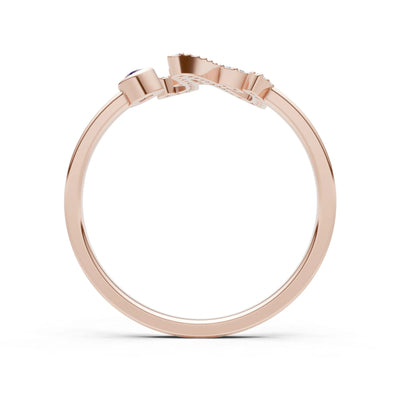 Dainty Initial Letter Birthstone Open Ring – A