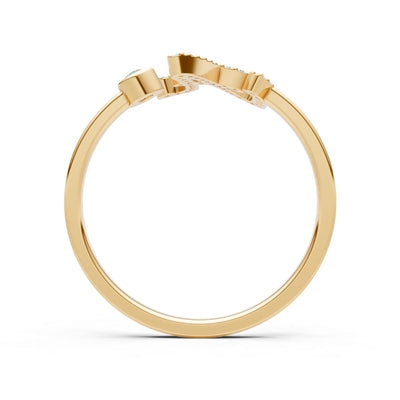Dainty Initial Letter Birthstone Open Ring – A