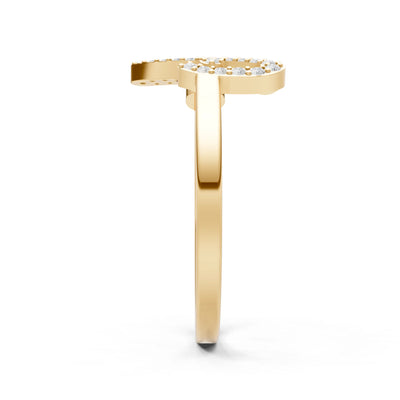 Citrine Dainty Initial Letter Birthstone Open Ring – A
