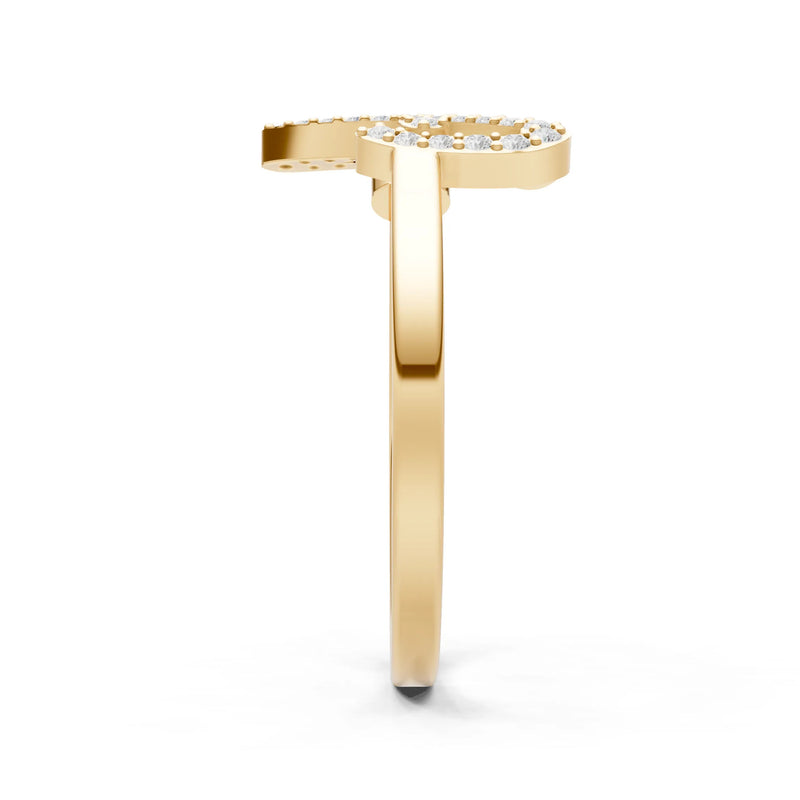 Dainty Initial Letter Birthstone Open Ring – A