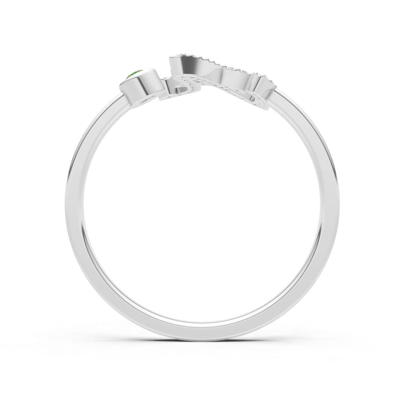 Dainty Initial Letter Birthstone Open Ring – A