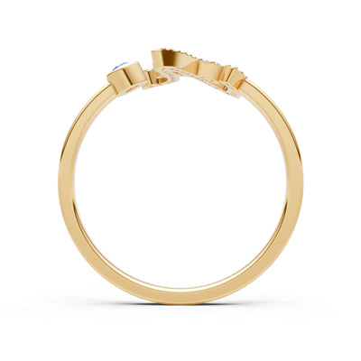 Dainty Initial Letter Birthstone Open Ring – A
