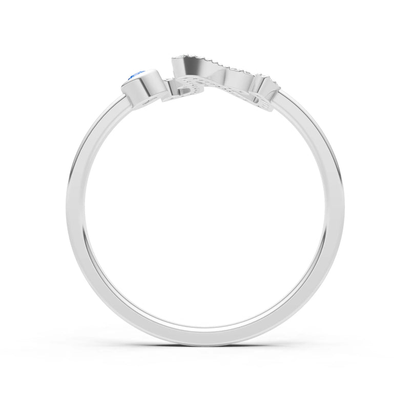 Dainty Initial Letter Birthstone Open Ring – A