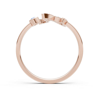 Dainty Initial Letter Birthstone Open Ring – A