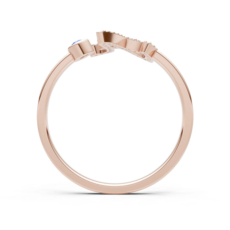Dainty Initial Letter Birthstone Open Ring – A