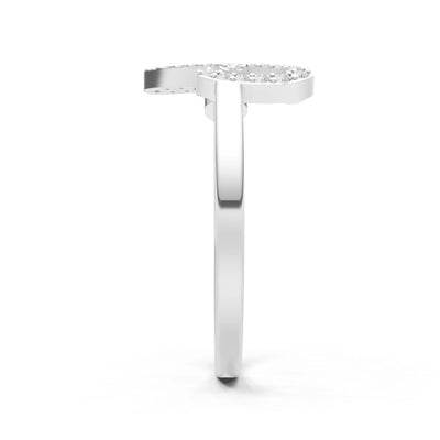 Dainty Initial Letter Birthstone Open Ring – A