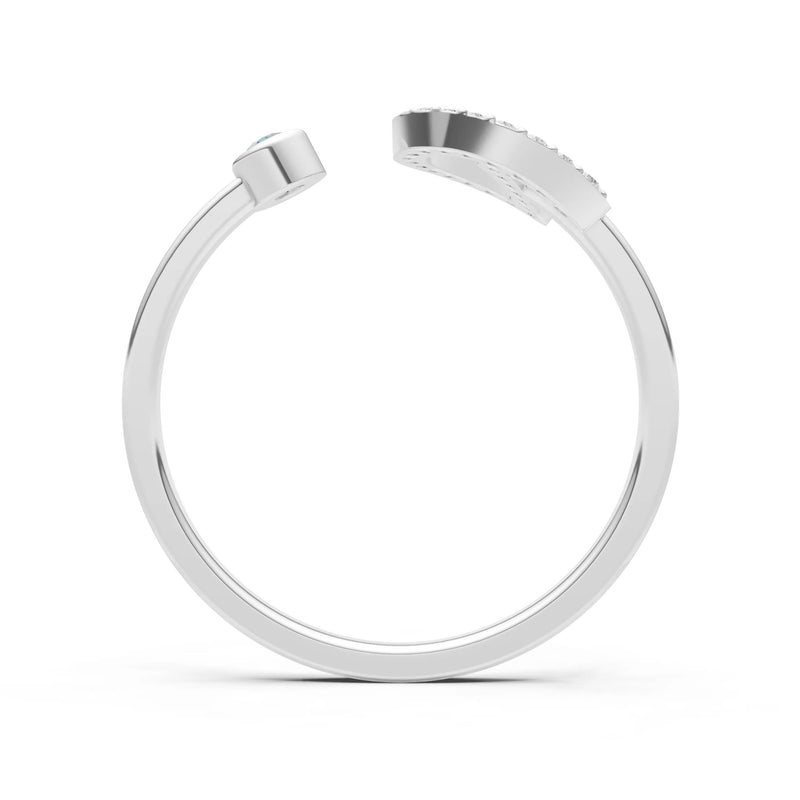 Dainty Initial Letter Birthstone Open Ring – D