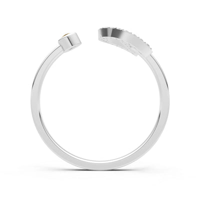 Dainty Initial Letter Birthstone Open Ring – D