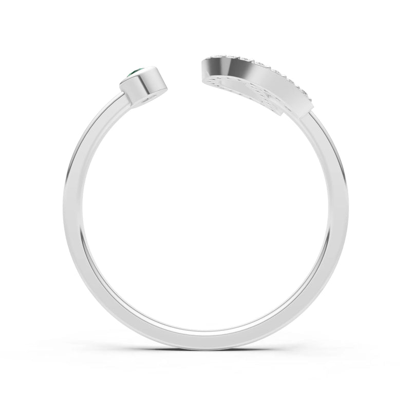 Dainty Initial Letter Birthstone Open Ring – D