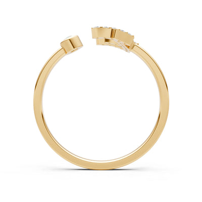Dainty Initial Letter Birthstone Open Ring – E