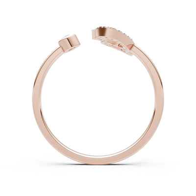 Dainty Initial Letter Birthstone Open Ring – G