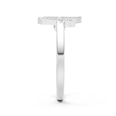 Emerald Dainty Initial Letter Birthstone Open Ring – H