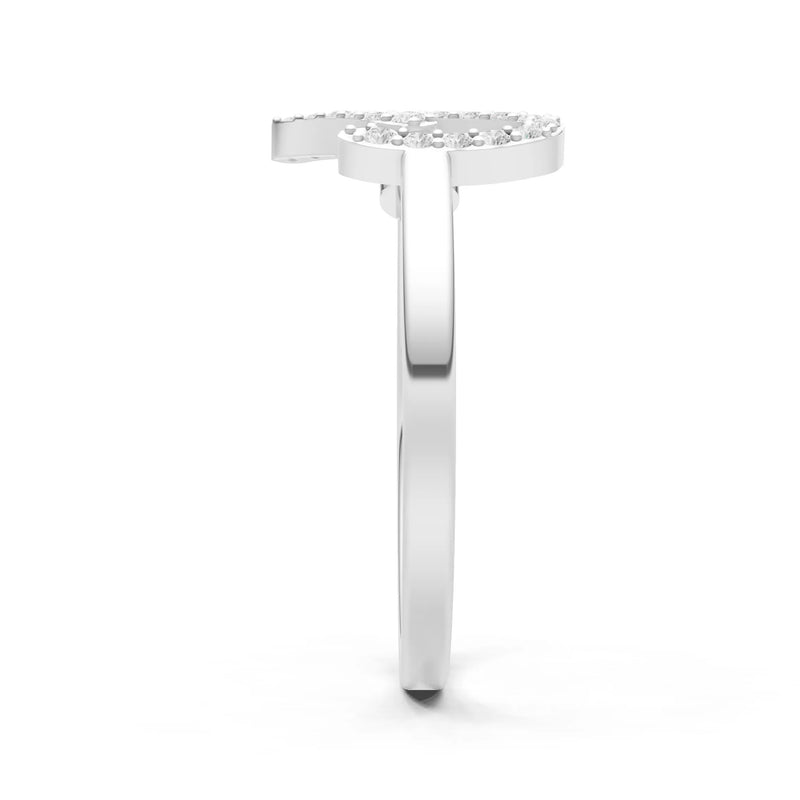 Dainty Initial Letter Birthstone Open Ring – I