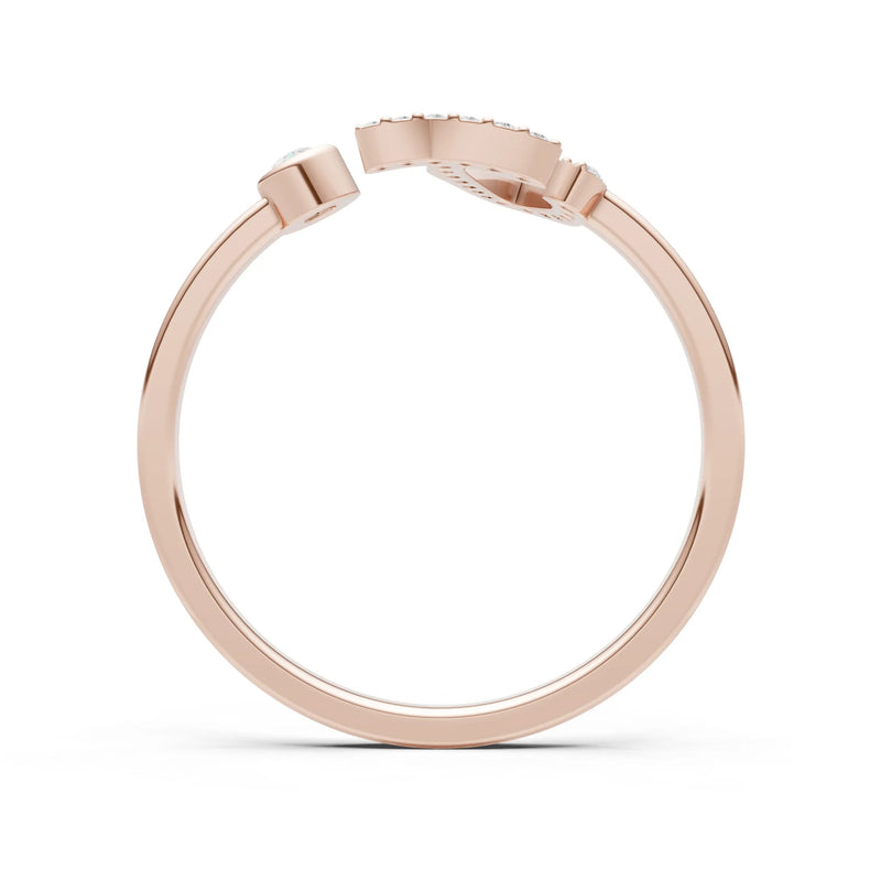 Dainty Initial Letter Birthstone Open Ring – J