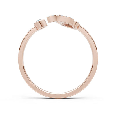 Dainty Initial Letter Birthstone Open Ring – J