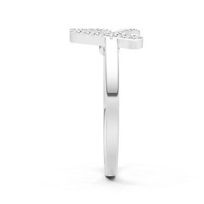 Dainty Initial Letter Birthstone Open Ring – K